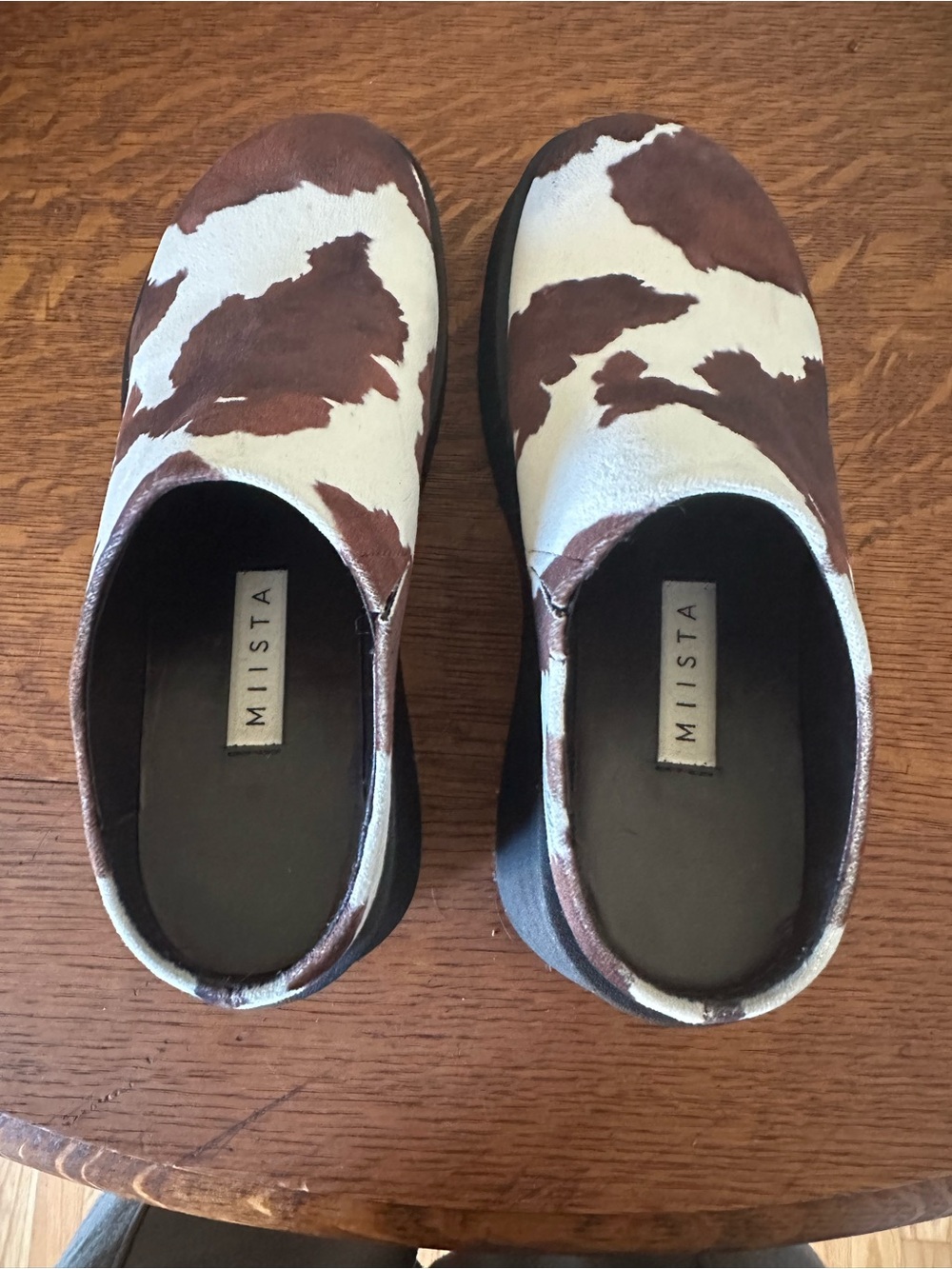 Miista Cow Print Faux Suede Platform Clogs - Picture 7 of 9